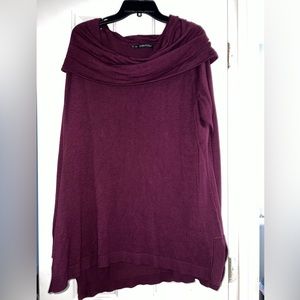 Maroon colored sweater shirt from Maurices featuring a slouchy neck. Size 18W